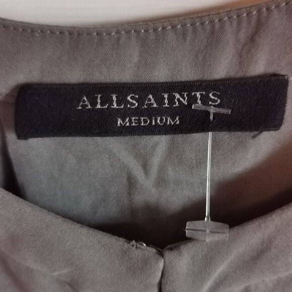 All Saints Shirt Style  Grey/Green Dress - Picture 9 of 12